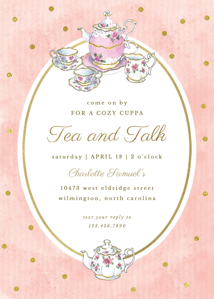 Classic Tea Set - Party Invitation Template (Free) | Greetings Island